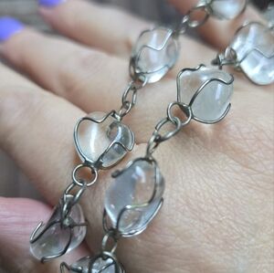 Clear Quartz Silver Wire-Wrapped Necklace